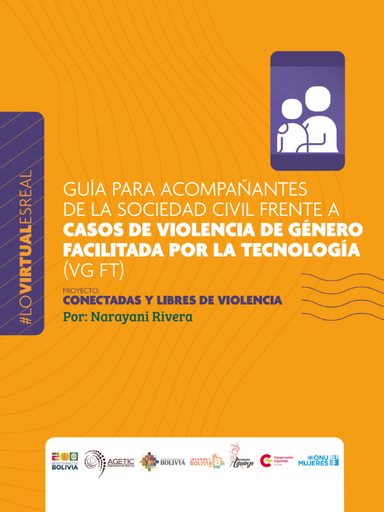 Tapa guía acompañamiento Guía para acompañantes de la sociedad civil frente a casos de violencia de género facilitada por la tecnología (vg ft)