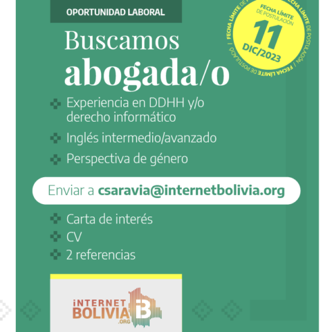 BÚSQUEDA LABORAL: ABOGADA/O PARA CONSULTORÍA