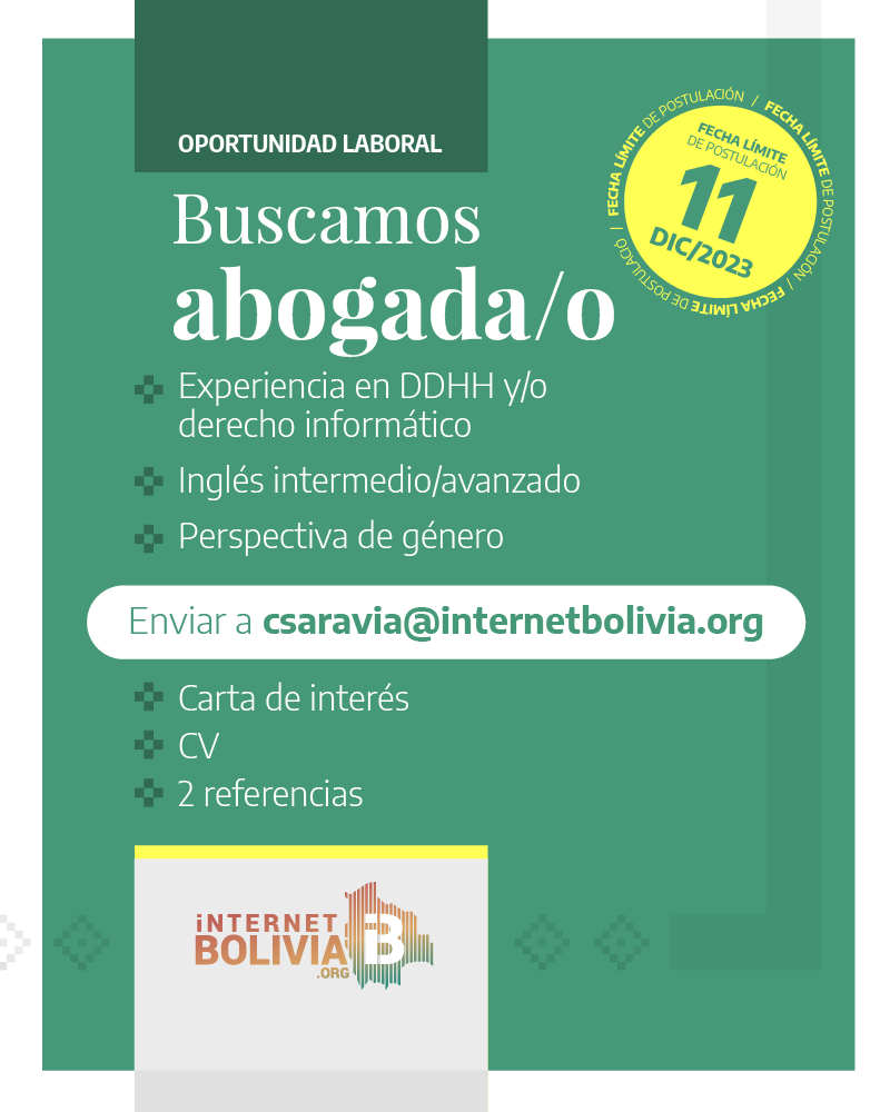 BÚSQUEDA LABORAL: ABOGADA/O PARA CONSULTORÍA