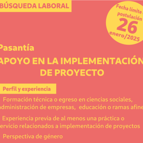 Búsqueda laboral – Apoyo en implementación de proyecto