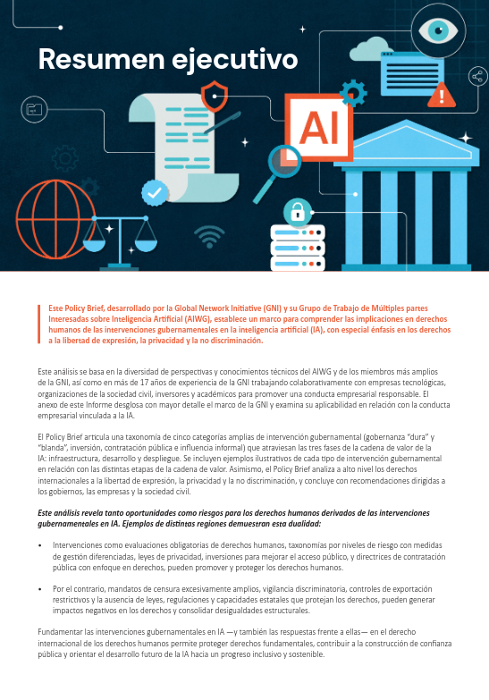 Policy Brief en español – Global Network Initiative